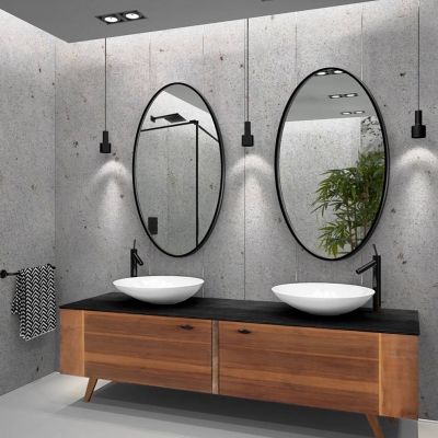 Lustro Scandi Slim Owal  Black White GieraDesign - foto 3