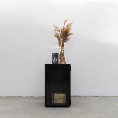Szafka nocna / stal + szkło ryflowane / object025 - foto 2